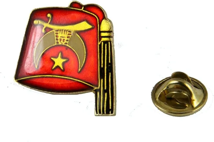 6030629 Shriner Fez Lapel Pin Oriental Band Shrine Brooch Fezz Hat — product photo