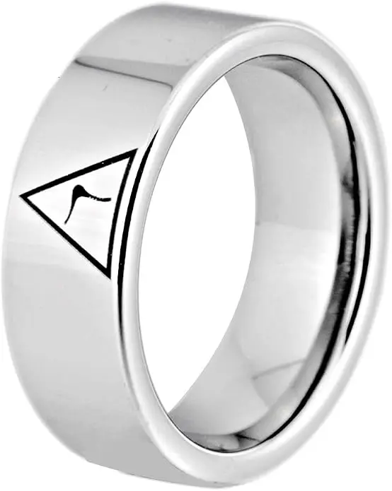 8mm Width Black Pipe 14th Degree Scottish Rite Masonic Rings,Tungsten Carbide… — product photo
