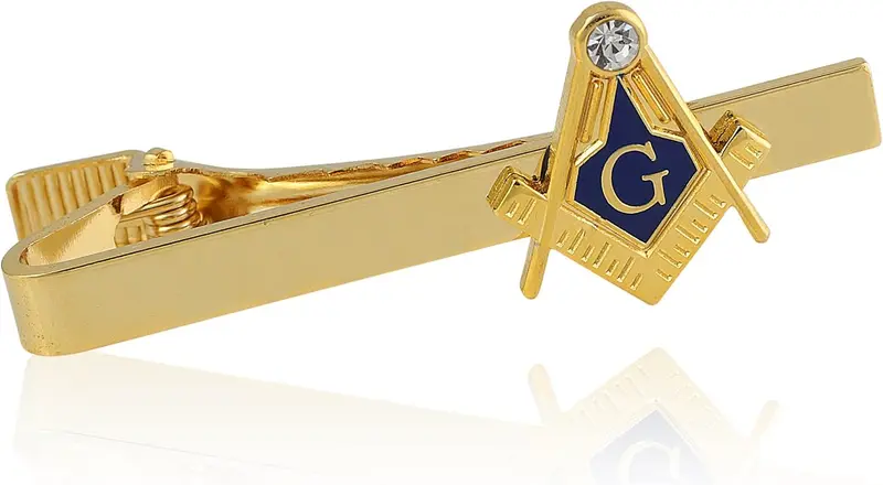 Compass and Square Gold Toned Masonic/Freemasonry Tie Clip — product photo