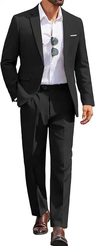 COOFANDY Men Suits Classic Fit 2 Piece Suit Set One Button Casual Blazer… — product photo