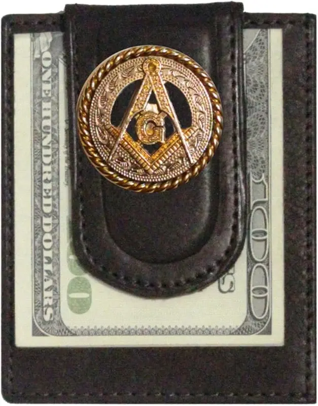 Custom Masonic Square and Compasses Paul and Taylor Money Clip Wallet — product photo