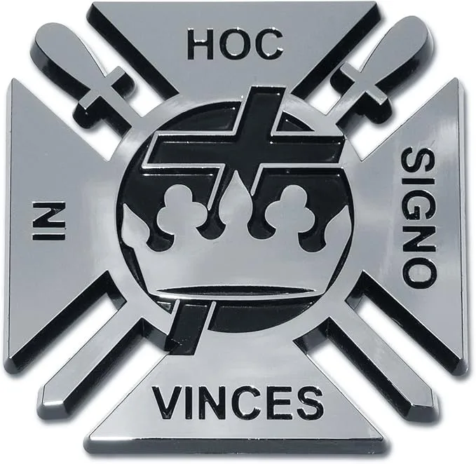 Elektroplate Knights Templar Cross and Crown Chrome OEM Chrome Emblem for… — product photo