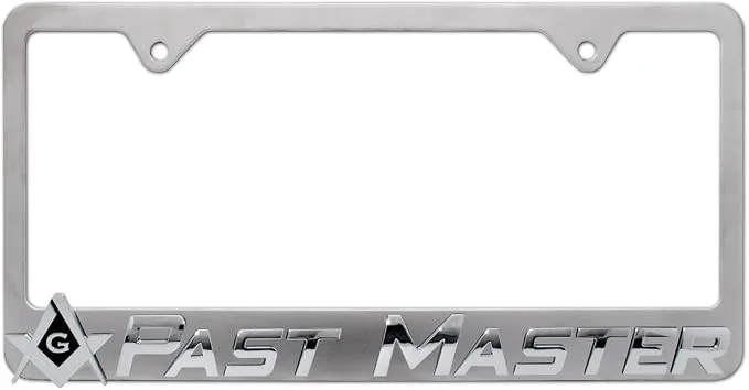 Elektroplate Mason Past Master Premium 3D License Plate Frame Matte Chrome — product photo
