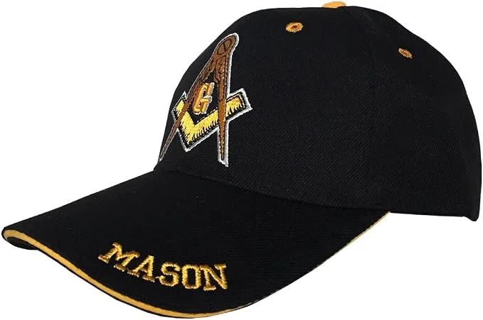 Freemason 3D Embroidered Adjustable Hat Mason Masonic Lodge Baseball Cap — product photo
