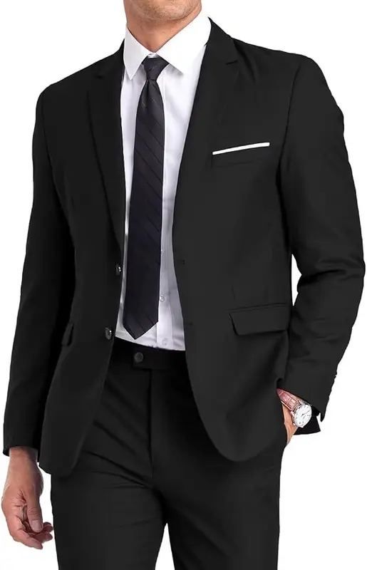 Fxzpiodi Men's Slim Fit 2 Piece Suit,2 Button Solid Formal Wedding Set — product photo