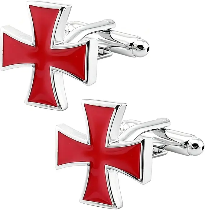 Knights Templar Cross Cuff Links for Men and Women with Gift Box — product photo