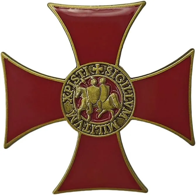 Knights Templar Seal Enamel Pin Crusaders Solomon Temple Lapel Pin Masonic… — product photo