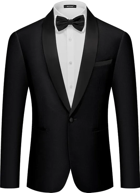 MAGE MALE Mens Tuxedo Jacket Shawl Lapel Suit Jacket Slim Fit Blazer Jacket… — product photo