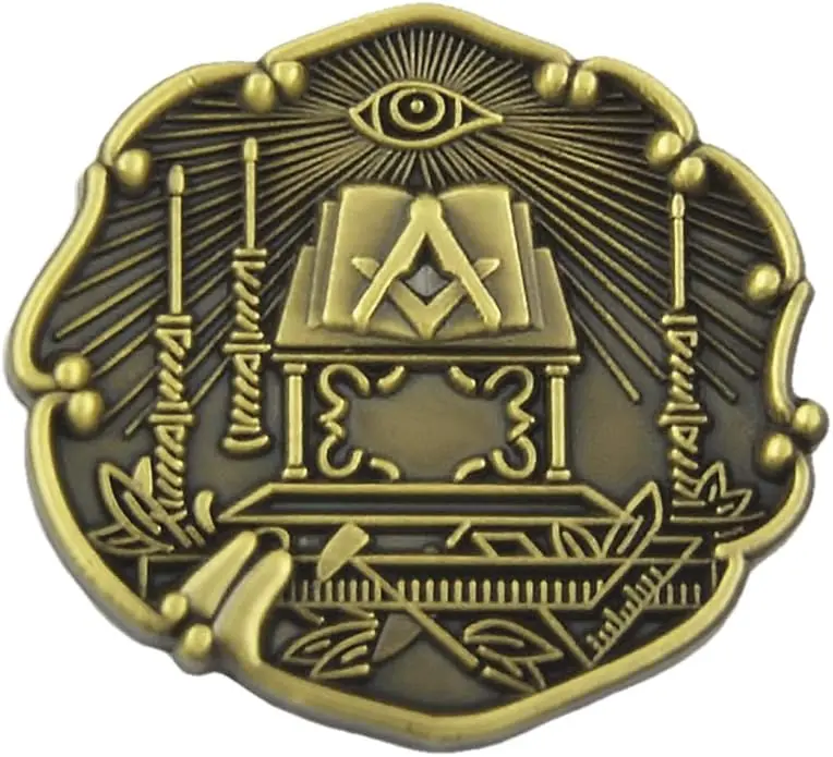 Masonic Altar Masonic Lapel Pin - [Antique Brass][1'' Tall] — product photo