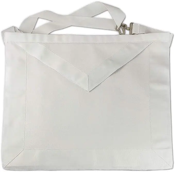 Masonic Apron Synthetic Leather White Mason Apron — product photo