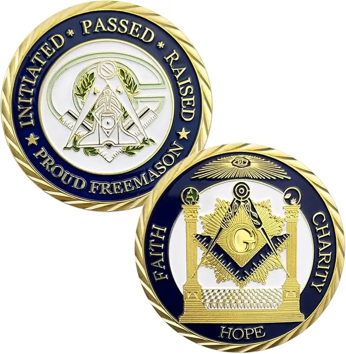 Masonic Challenge Coin Blue Lodge Coin Freemason Brotherhood Gifts — product photo
