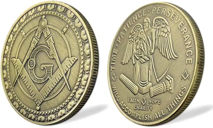 Masonic Coin Freemasons Master Mason Blue Lodge Commemorative Challenge Coin — product photo