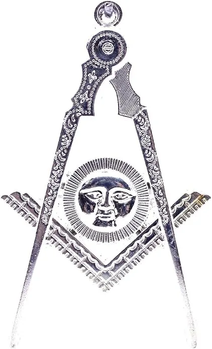 Masonic Collar Jewel Senior Deacon SD SILVER PLATED Freemason Mason 3" — product photo