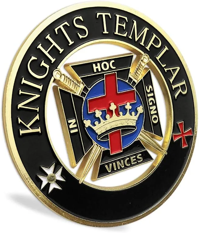 Masonic Knights Templar Car Emblem Auto Decal — product photo