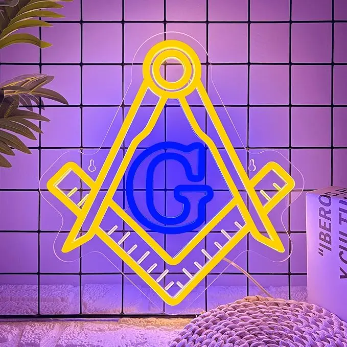 Mutank Masonic Neon Sign, USB Powered Dimmable LED Neon Light Symbolic Decor… — product photo