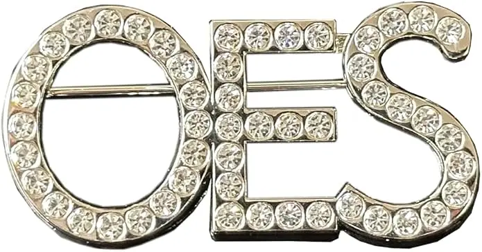 Order of The Eastern Star OES Sparkling Crystal Brooch — product photo