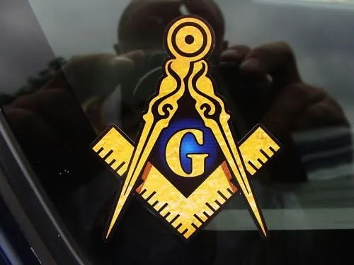 ProSticker 004 (One) 4" Masonic Series Freemason Compass Square Decal Sticker — product photo