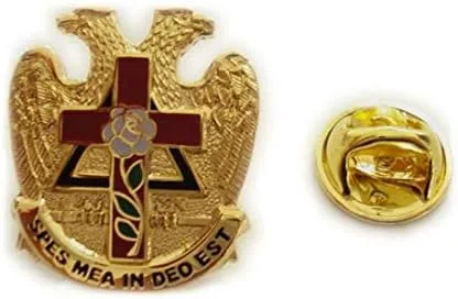 Scottish Rite Rose Croix Cross 32 Degree Masonic Masonry Freemason Lapel Pin — product photo