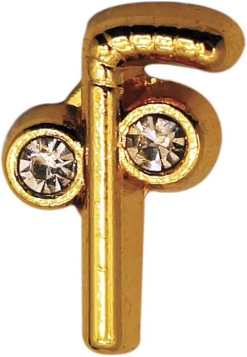 Tubal Cain with Rhinestone Masonic Lapel Pin - [Gold][1/2'' Tall] — product photo