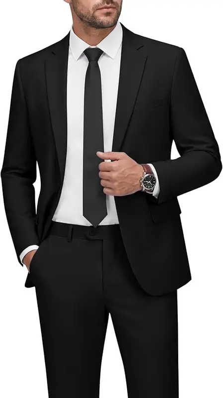 WEEN CHARM Mens Suits 2 Piece Slim Fit One-Button Wedding Tuxedo Suit Set — product photo
