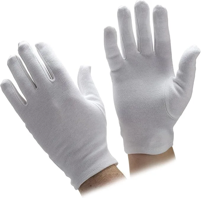 White or Black Cotton Parade Gloves — product photo