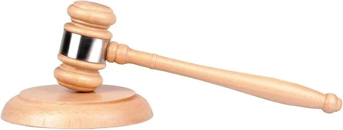 Wood Gavel and Sound Block Set, Handcrafted Wooden Gavel with Round Block for… — product photo